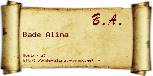 Bade Alina névjegykártya